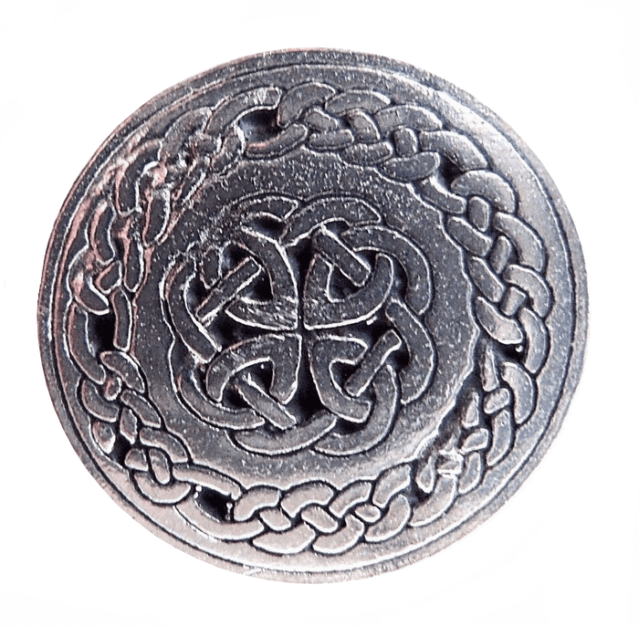 Celtic Round Knotwork Pewter Pin Badge - Hand Made in Cornwall