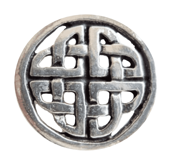 Celtic Sculptured Knotwork Pewter Pin Badge - Hand Made in Cornwall