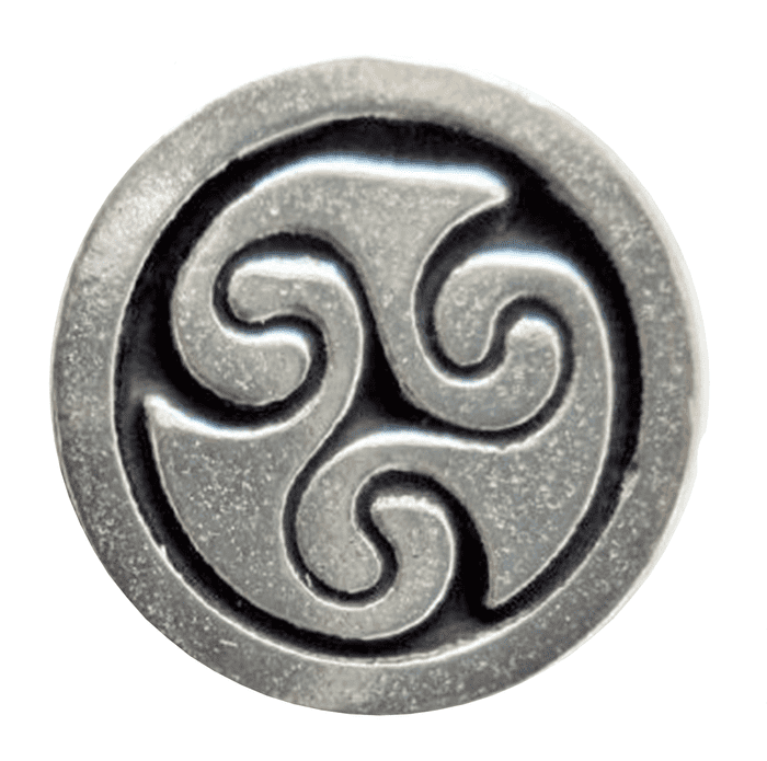 Celtic Spiral Triskele Pewter Pin Badge - Hand Made in Cornwall
