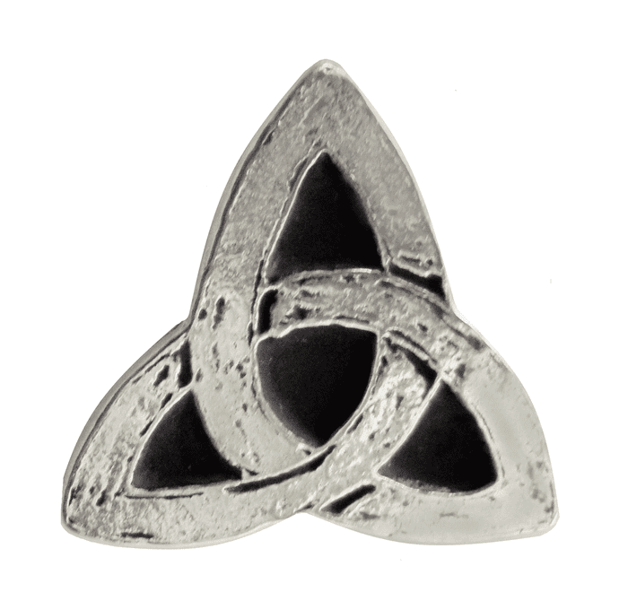 Celtic Trefoil Triquetra Pewter Pin Badge - Hand Made in Cornwall