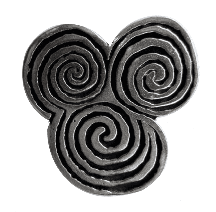 Celtic Triple Spiral Pewter Pin Badge - Hand Made in Cornwall