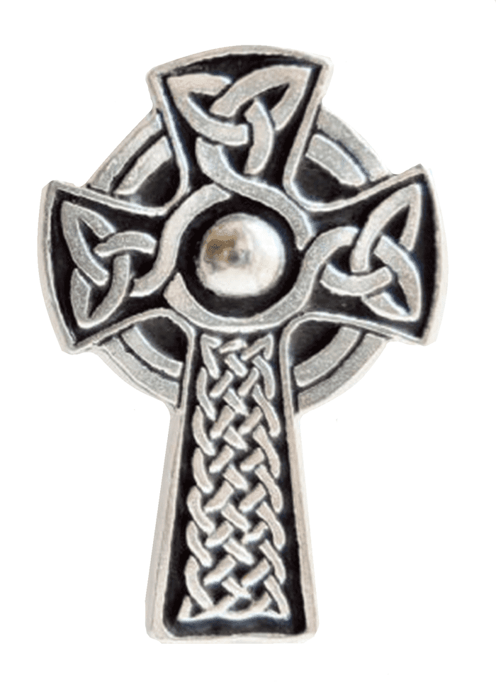 Celtic Triquetra Cross Large Pewter Pin Badge - Hand Made in Cornwall