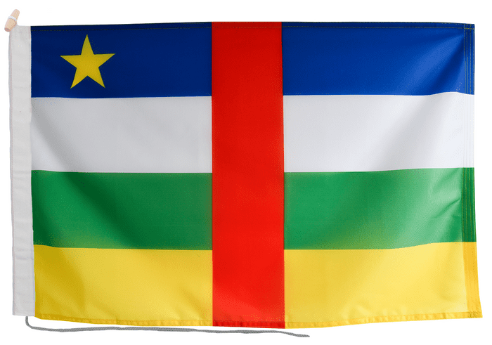 Central African Republic Flag with Rope & Toggle