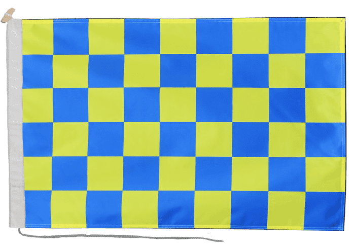 Check Blue and Yellow Flag with Rope & Toggle