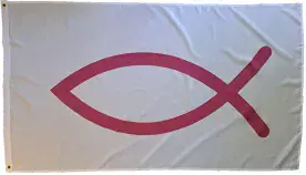 Christian Fish Polyester 5'x3' Flag - WIGIG