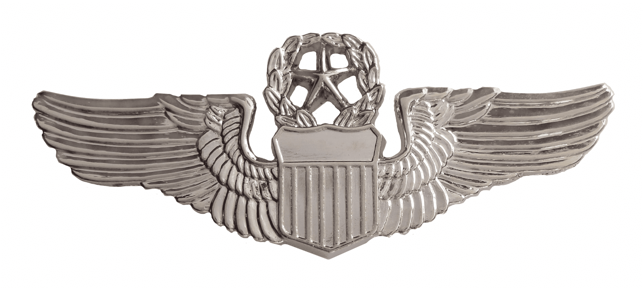 Command Pilot Wings United States Air Force USAF Nickel Pin Badge / Brevet