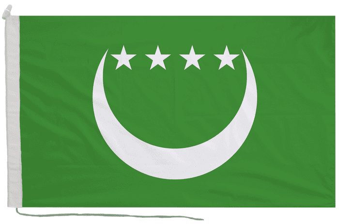 Comoros 1992 to 1996 Flag with Rope & Toggle