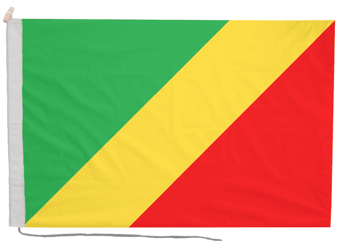 Congo-Brazzaville Flag with Rope & Toggle