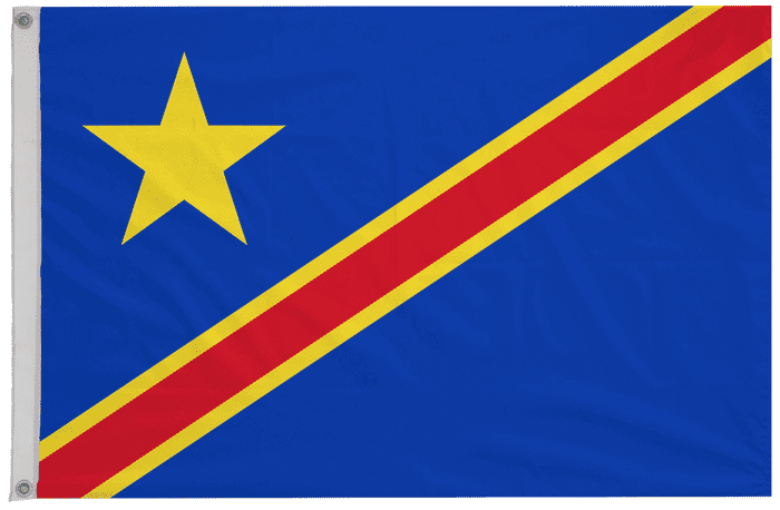 Congo-Kinshasa 1963 to 1966 Flag with Eyelets