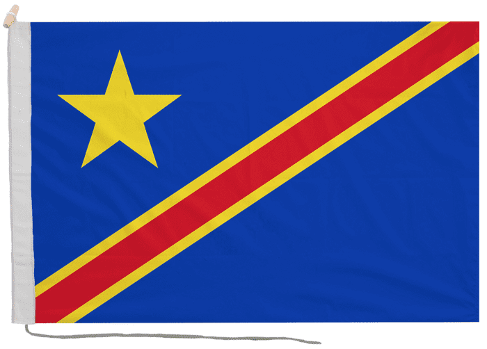 Congo-Kinshasa 1963 to 1966 Flag with Rope & Toggle