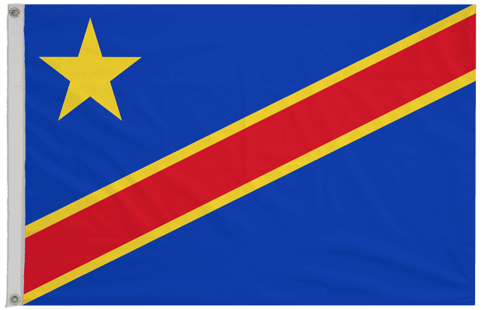 Congo-Kinshasa 1966 to 1971 Flag with Eyelets