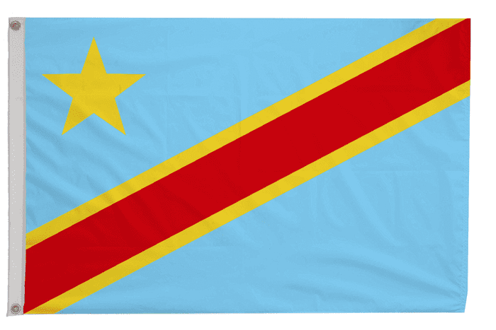 Congo-Kinshasa Flag with Eyelets