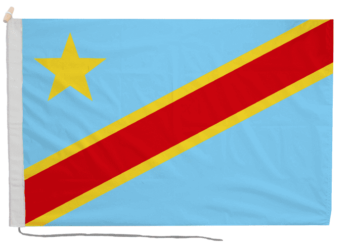 Congo-Kinshasa Flag with Rope & Toggle