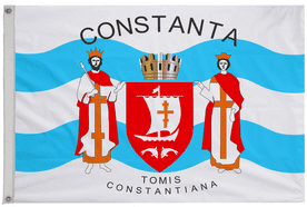 Constanța City Romania Flag with Eyelets