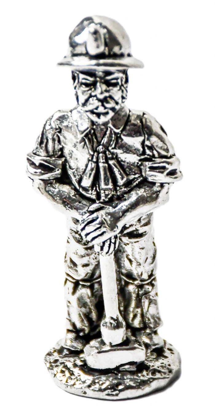 Cornish Miner Large Solid Pewter Ornament - Hand Made in Cornwall