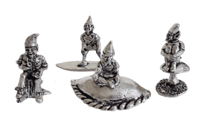 Cornish Piskey Pixie Party Solid Pewter Ornament Set - Hand Made In Cornwall