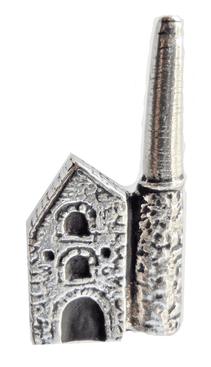 Cornish Tin Mine Engine House Pewter Pin Badge - Hand Made in Cornwall
