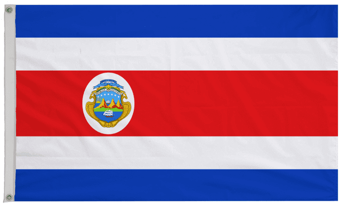 Costa Rica State Flag with Eyelets