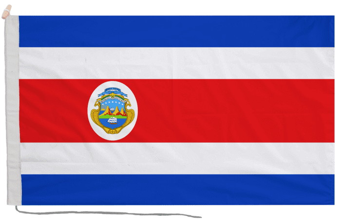 Costa Rica State Flag with Rope & Toggle