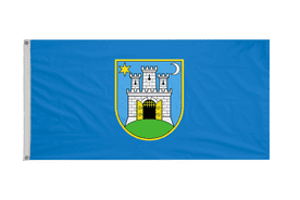 Croatia Capital City Zagreb Flag with Eyelets