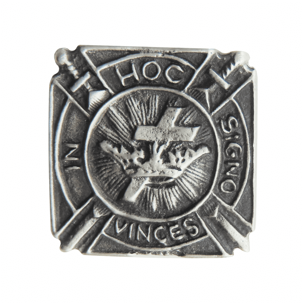 York Rite Mini Flags Cross & Crown Masonic York Rite Emblem Pewter Pin Badge