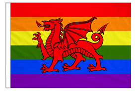 Cymru Pride Wales 18" x 12" (45cm x 30cm) Sleeved Boat Flag