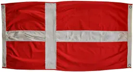 Denmark 150cm x 75cm Fully Sewn Large Cotton Flag - 4 Eyelets