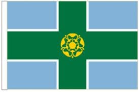 Derbyshire County 18" x 12" (45cm x 30cm) Sleeved Boat Flag