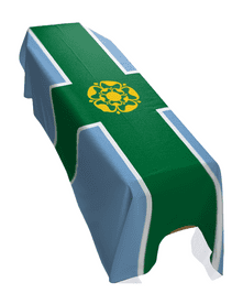 DERBYSHIRE COUNTY FLAG PREMIUM COFFIN DRAPE (MADE TO ORDER)
