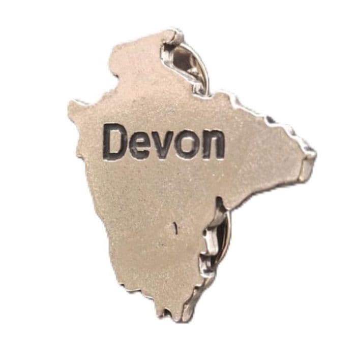 Devon County Map Pewter Pin Badge - Hand Made in Cornwall