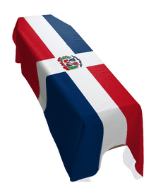 DOMINICAN REPUBLIC FLAG PREMIUM COFFIN DRAPE (MADE TO ORDER)