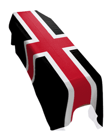 DURHAM CITY FLAG PREMIUM COFFIN DRAPE (MADE TO ORDER)