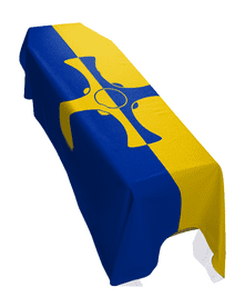 DURHAM COUNTY FLAG PREMIUM COFFIN DRAPE (MADE TO ORDER)