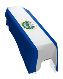 EL SALVADOR FLAG PREMIUM COFFIN DRAPE (MADE TO ORDER)