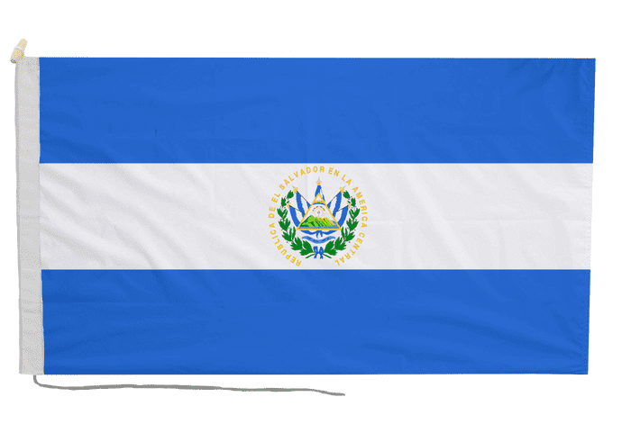 El Salvador State Flag with Rope & Toggle