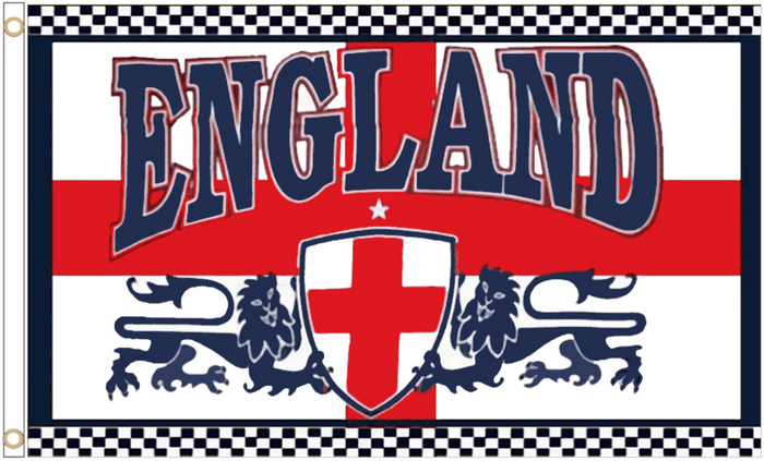 England 2 Lions Polyester 5'x3' Flag