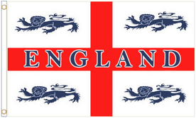 England 4 Lions Polyester Flag