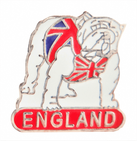 England Bulldog In A Union Jack Pin Badge