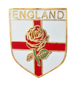 England St George Rose Shield Pin Badge