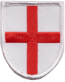 England St George Shield White Embroidered Badge (a063y)
