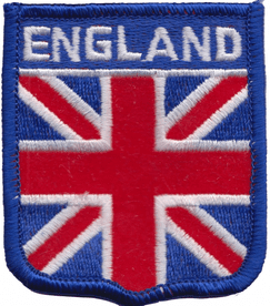 England Union Jack Blue Embroidered Badge (a085)