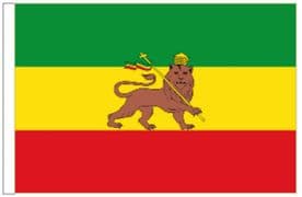 Ethiopia 1941 to 1974 Lion of Judah 18" x 12" (45cm x 30cm) Sleeved Boat Flag
