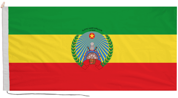 Ethiopia 1987 to 1991 Flag with Rope & Toggle