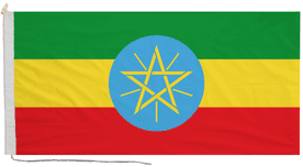 Ethiopia 1996 to 2009 Flag with Rope & Toggle