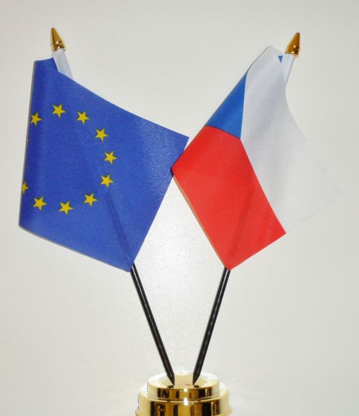 European Union and Czech Republic Friendship Table Flag