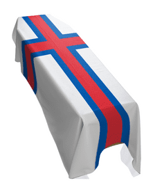 FAROE ISLANDS FLAG PREMIUM COFFIN DRAPE (MADE TO ORDER)