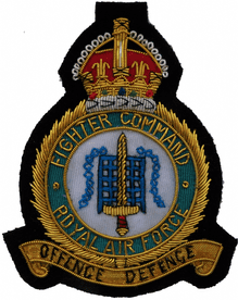 Fighter Command Royal Air Force RAF Embroidered Blazer GOLD WIRED Patch