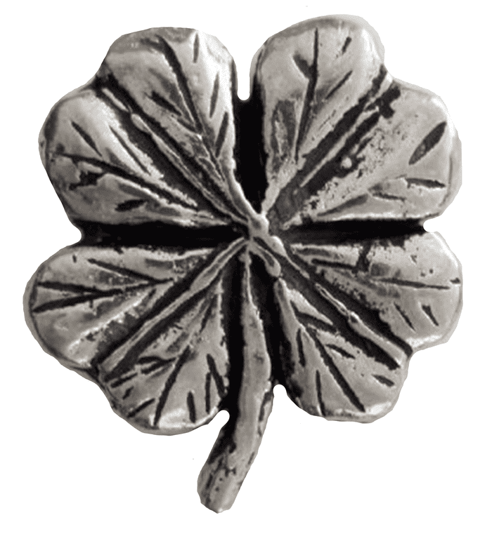 Four Leaf Clover Ireland Pewter Pin Badge - Hand Made in Cornwall