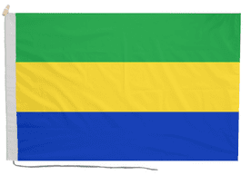 Gabon Flag with Rope & Toggle