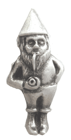 Garden Gnome Small Pewter Pin Badge - LP1176